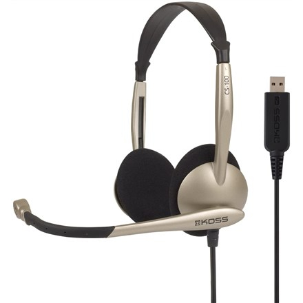 Koss | CS100USB | Headphones | Wired | On-Ear | Mikrofon | Noise canceling | Gold