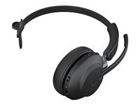 JABRA Evolve2 65 MS Mono Kõrvaklapid mikrofoniga on-ear convertible Bluetooth wireless USB-A noise isolating black Certified for Microsoft Teams