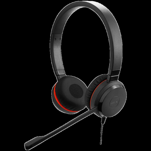 JABRA EVOLVE 20 MS Stereo USB Headband Special Edition Noise cancelling, USB connector, with mute-button and volume control on the cord, with leatherette ear cushion, Microsoft optimized