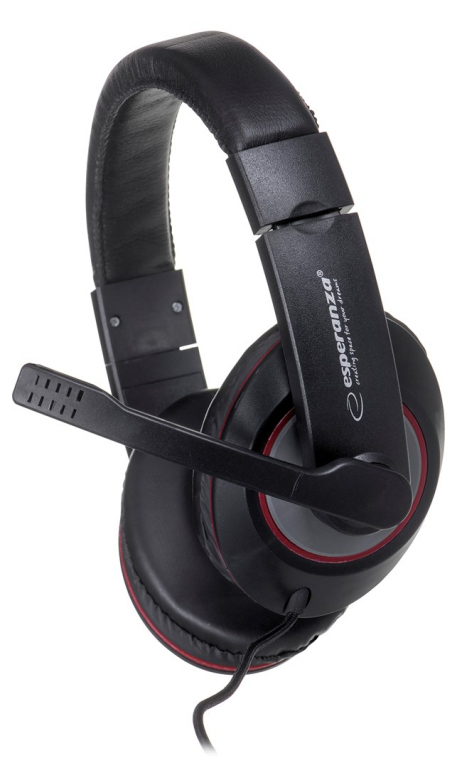 Esperanza EH118 headphones/Kõrvaklapid mikrofoniga Wired Head-band Calls/Music Black, Red