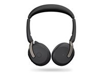 JABRA Evolve2 65 Flex UC Stereo Kõrvaklapid mikrofoniga on-ear Bluetooth wireless active noise cancelling USB-C black Optimised for UC