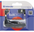 Defender Wired earphones BASIC 617 black