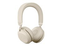 JABRA Evolve2 75 Headset on-ear Bluetooth wireless active noise cancelling USB-A noise isolating beige Optimised for UC