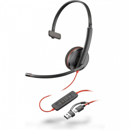 POLY Headset Blackwire 3210 USB-C + USB-C/A (Bulk) 8X214A6