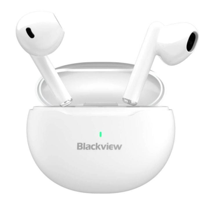 Kõrvaklapid mikrofoniga AIRBUDS 6/WHITE BLACKVIEW