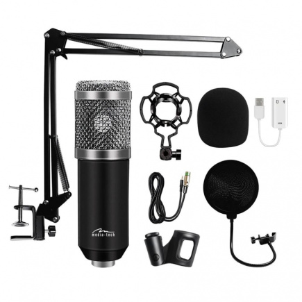 Media-Tech Studio and streaming Microphone MT397S silver