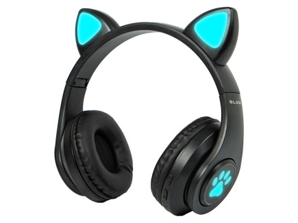 BLOW Wireless Kõrvaklapid mikrofoniga Bluetooth 5.0 LED for kids black ears