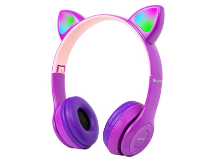 BLOW Wireless Kõrvaklapid mikrofoniga Bluetooth 5.0 LED for kids purple ears