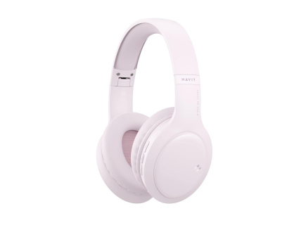 Havit H633BT - wireless on-ear headphones, pink