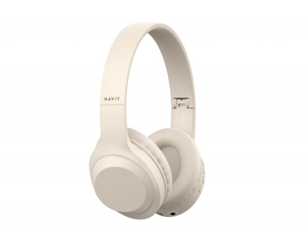 Havit H628BT - wireless on-ear headphones, beige