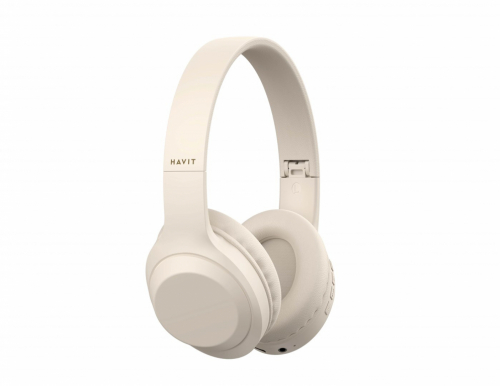 Havit H628BT - wireless on-ear headphones, beige