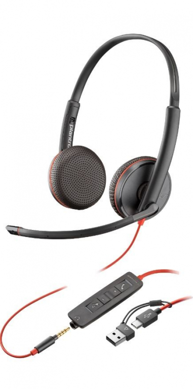 POLY Blackwire 3225 USB-C/A Kõrvaklapid mikrofoniga+3,5mm 8X229A