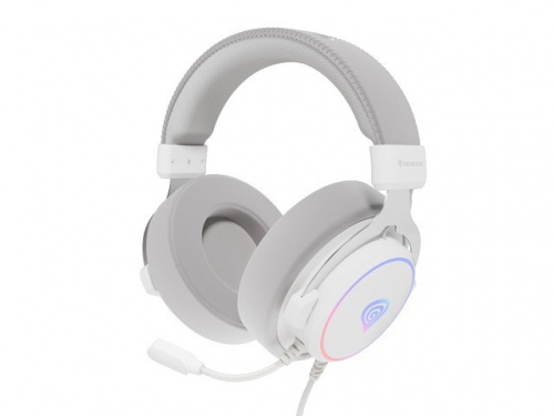 GENESIS Neon 764 Kõrvaklapid mikrofoniga Wired Head-band Gaming USB Type-A White