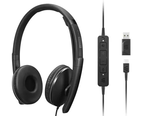 Lenovo 4XD1M45627 headphones/Kõrvaklapid mikrofoniga Wired Head-band USB Type-C Black