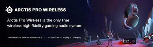Steelseries Arctıs Pro Kõrvaklapid mikrofoniga Wired & Wireless Head-band Gaming Bluetooth Black