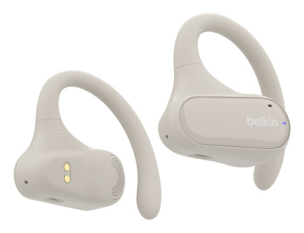 Belkin SoundForm ClearFit Kõrvaklapid mikrofoniga True Wireless Stereo (TWS) Ear-hook Calls/Music/Sport/Everyday Bluetooth Sand