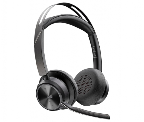 POLY Voyager Focus 2 Microsoft Teams Certified USB-C-C Headset +USB-C/A Adapter +Charging Stand