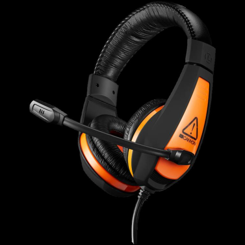 CANYON Star Raider GH-1A, Gaming Headset 3.5mm jack with adjustable Microphone and volume control, with 2in1 3.5mm adapter, cable 2M, Black, 0.23kg