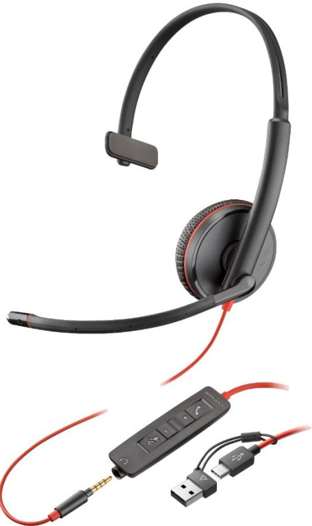 POLY Blackwire 3215 USB-C/A Kõrvaklapid mikrofoniga+3,5mm 8X227A