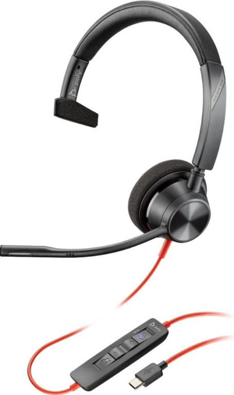 POLY Blackwire 3310 Mono USB-C/A Kõrvaklapid mikrofoniga MS-Teams 8X216A