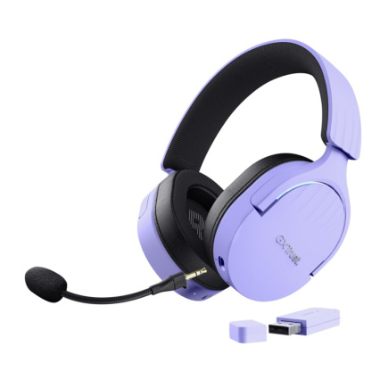 Trust GXT 491P FAYZO Kõrvaklapid mikrofoniga Wired & Wireless Head-band Gaming USB Type-A Bluetooth Black, Purple