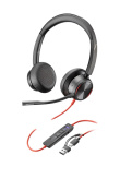 Poly Blackwire 8225 Stereo Microsoft Teams Certified USB-C Kõrvaklapid mikrofoniga +USB-C/A Adapter