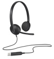 Logitech H340 USB Computer Headset Wired Head-band Office/Call center USB Type-A Black