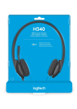 Logitech H340 USB Computer Headset Wired Head-band Office/Call center USB Type-A Black