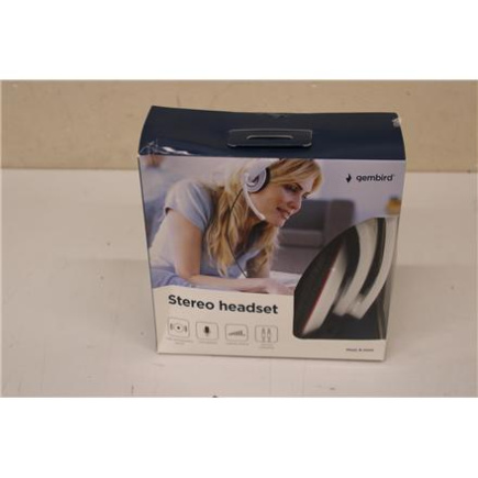 Taastatud. Gembird MHS-001-GW Stereo Kõrvaklapid mikrofoniga, glossy white | Gembird | MHS-001-GW | Stereo Kõrvaklapid mikrofoniga | Built-in Mikrofon | 3.5 mm | Glossy white | DAMAGED PACKAGING