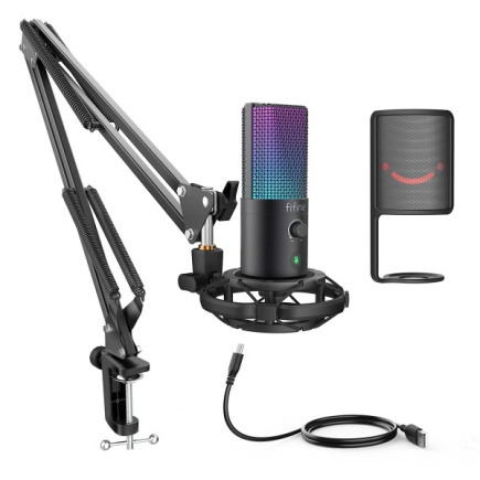 FIFINE T669 PRO3 Wired Mikrofon with RGB Lighting and Stand | USB
