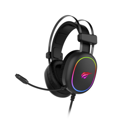 Havit GAMING HEADPHONE RGB Must 2016D Kõrvaklapid mikrofoniga Wired Head-band