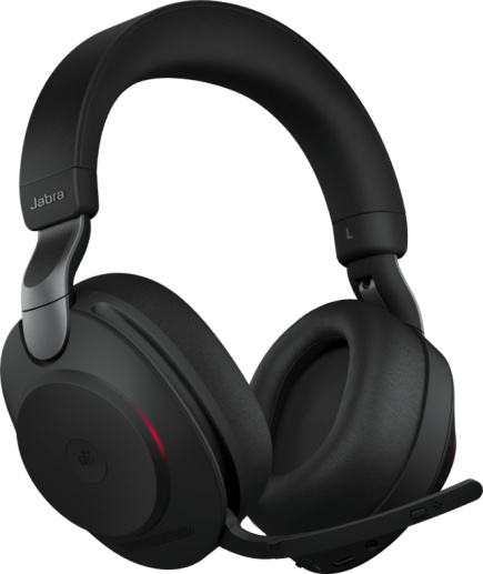 Jabra Evolve2 85 MS Stereo - Headset - full size - Bluetooth - wireless, wired - active noise cancelling - 3.5 mm jack - noise isolating - black - Certified for Microsoft Teams 