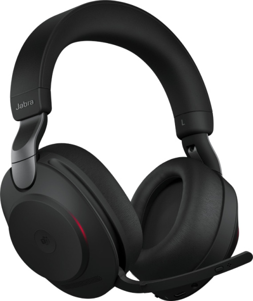 Jabra Evolve2 85 MS Stereo - Headset - full size - Bluetooth - wireless, wired - active noise cancelling - 3.5 mm jack - noise isolating - black - Certified for Microsoft Teams 