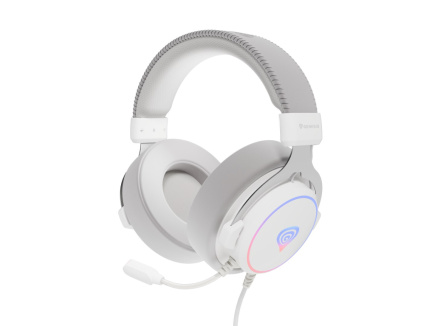 GENESIS Neon 764 Kõrvaklapid mikrofoniga Wired Head-band Gaming USB Type-A Valge