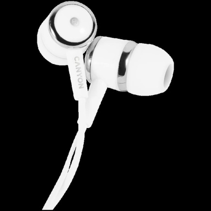 CANYON headphones EPM-01 Mic 1.2m Valge