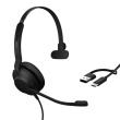 Jabra Evolve2 30 SE USB C/A MS Mono Kõrvaklapid mikrofoniga Wired Handheld Office/Call center USB Type-C / USB Type-A Must
