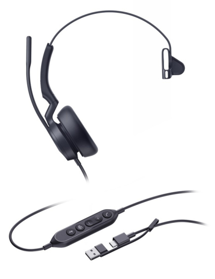 Yealink UH46 Mono Teams USB-C/A Kõrvaklapid mikrofoniga