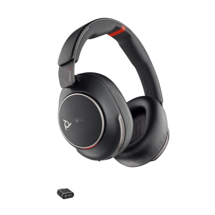 Poly Voyager Surround 85 UC Microsoft Teams Certified USB-C Kõrvaklapid mikrofoniga +USB-C/A Adapter +Charging Stand
