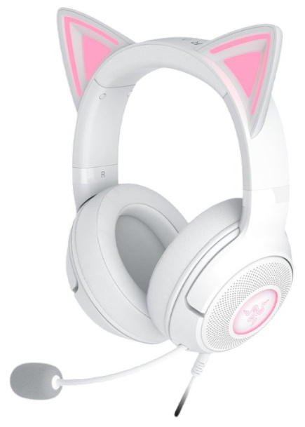 Razer Kraken Kitty V2 Kõrvaklapid mikrofoniga Wired Head-band Gaming USB Type-A Valge
