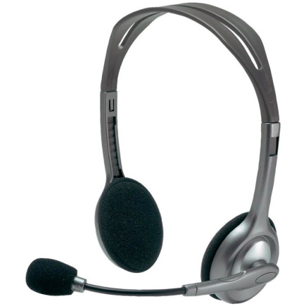 LOGITECH H110 Corded Stereo Kõrvaklapid mikrofoniga - GRAY/SILVER - Dual Plug
