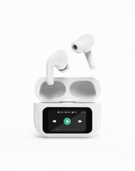 Kõrvaklapid mikrofoniga BLUETOOTH/Valge TWS-LCD-ANC-01-W GEMBIRD