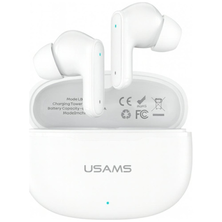 USAMS Bluetooth headphones 6.0 E05 TWS Valge