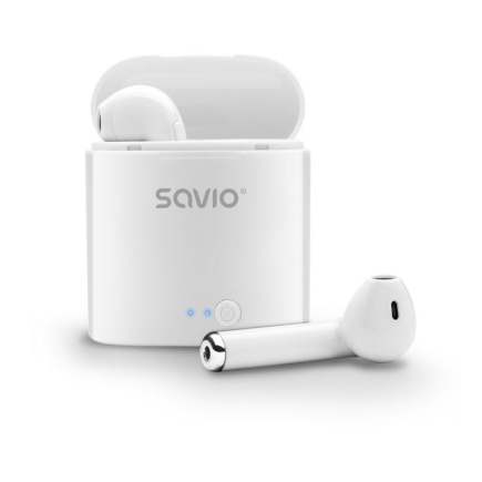 Savio TWS-01 Wireless Bluetooth Earphones, Белый Savio TWS-01 Wireless Bluetooth Earphones, Белый