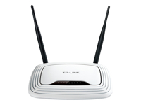 TP-LINK 300MBit/s-WLAN-N-Router - Atheros-Chipsatz, 2T2R, 2,4GHz, 802.11b/g/n, 4-Port-Switch, 2 fixed antennas