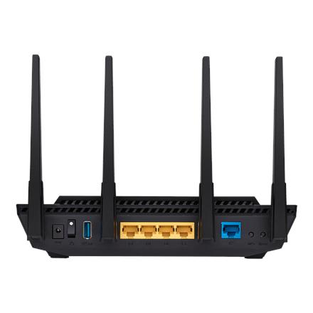 Wireless Wifi 6 Dual Band Gigabit Router | RT-AX58U | 802.11ax | 2402+574 Mbit/s | 10/100/1000 Mbit/s | Ethernet LAN (RJ-45) ports 4 | Mesh Support Yes | MU-MiMO Yes | No mobile broadband | Antenna type External