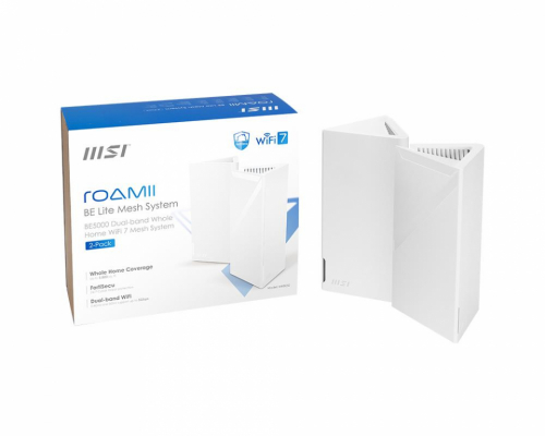 Wireless Router|MSI|2-pack|5000 Mbps|Mesh|Wi-Fi 5|Wi-Fi 6|Wi-Fi 7|IEEE 802.11a|IEEE 802.11b|IEEE 802.11g|MRBE50-2PK