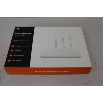 Renew. Xiaomi Mi Router 4A Giga Version, White | Xiaomi Mi Router 4A Giga Version | 802.11ac | 300 + 867 Mbit/s | 10/100/1000 Mbit/s | Ethernet LAN (RJ-45) ports 2 | MU-MiMO Yes | Antenna type 4 External Antennas | 3 month(s) | USED, MISSING MANUALS