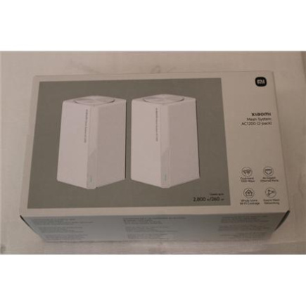 Taastatud. Xiaomi Mesh System AC1200 EU(2-pack) | Xiaomi Mesh System | AC1200 EU (2-pack) | 802.11ac | 867 Mbit/s | 10/100/1000 Mbit/s | Ethernet LAN (RJ-45) ports 2 | Mesh Support Yes | MU-MiMO No | No mobile broadband | Antenna type Internal | 6
