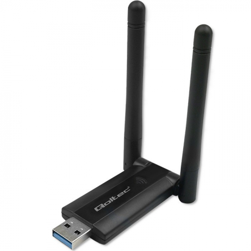 Qoltec DUAL WiFi adapter 2x2dBi Standard AC,USB3.0