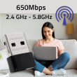 Qoltec Mini wireless USB Wi Fi adapter, 650Mbps